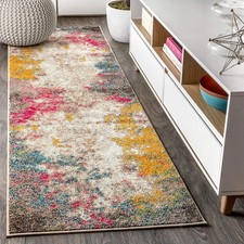 JONATHAN Y Modern Abstract Yellow/Multi Runner Rug, 2x8, Contemporary POP