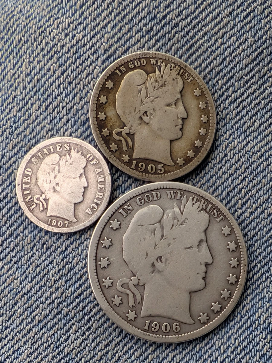 ゆ*ず様 1905年バーバー半ドル3枚セット アメリカ銀貨 1905 Year Barber Half Dollars (1892-1915) for sale | eBay