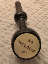 Antique Pipe Organ Drawknob   GR MELODIA 8'   Church Organ Stop