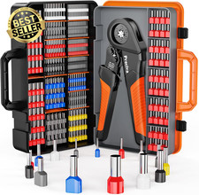 Ferrule Crimping Tool Kit AWG 28-5 Hex Crimper w/ 1300Pcs Single & Twin Ferrules