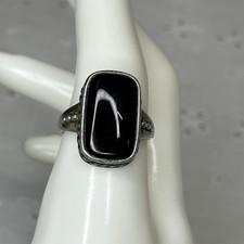 Sterling Silver Black Onyx Ring Size 9