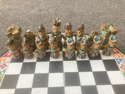 Vintage Schachspiel und Brett - Conquistadors vs Indians