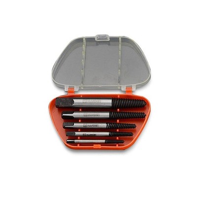 Premium 5-Pc Cr-Mo Screw & Bolt Extractor Set - Remove Damaged Fasteners