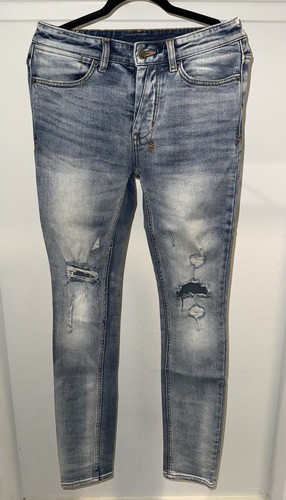 Ksubi Van Winkle Trashed Dreams Skinny Jeans Gr. 29 helle Waschung distressed neu