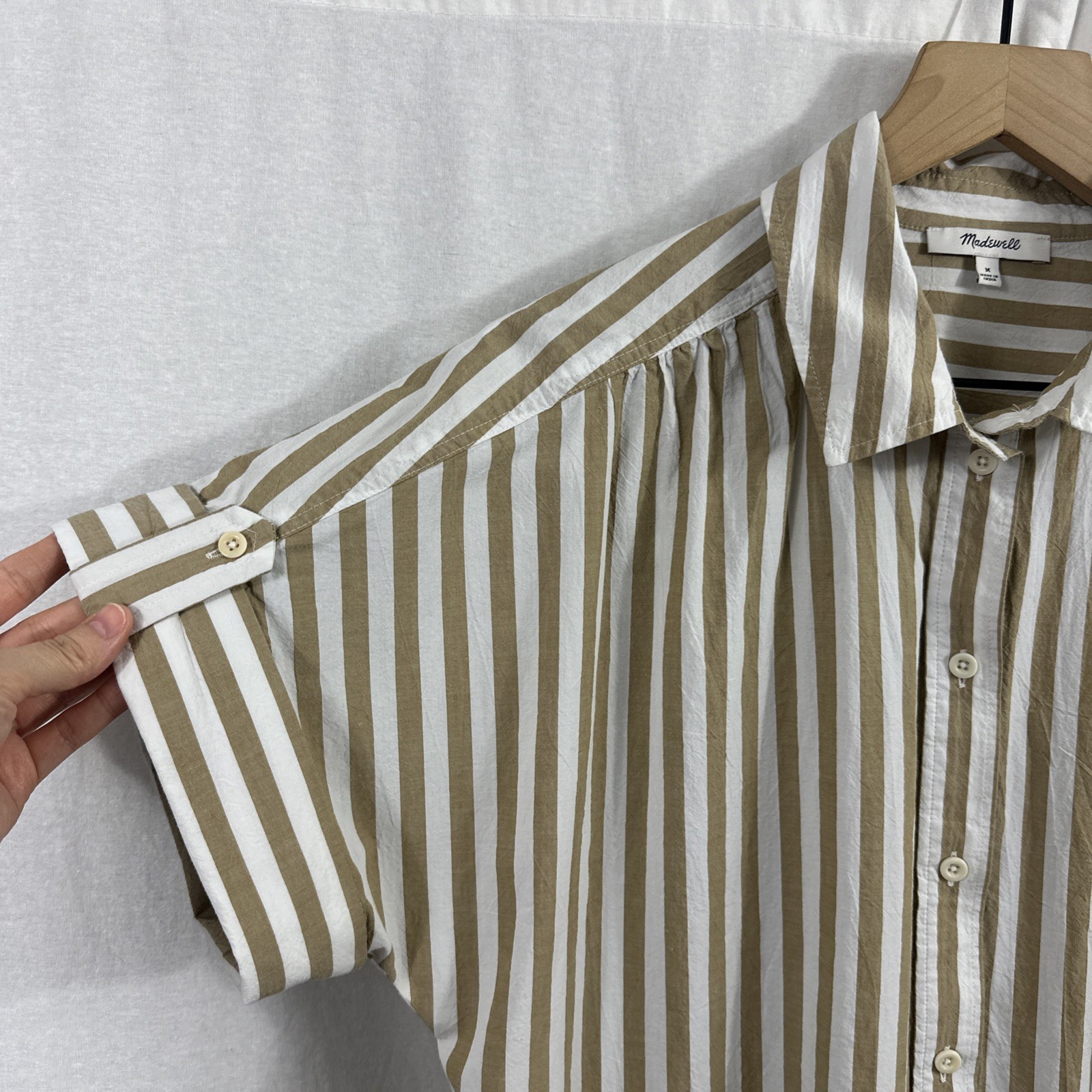 Madewell Collared Button Front Mini Shirtdress St… - image 4