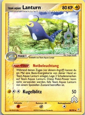 Pokémon Lanturn 28/95 EX Team Magma vs Team Aqua 2005 Deutsch