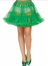 Adult Classic Layered Kelly Green Tulle Petticoat Mini Skirt St Patricks Day