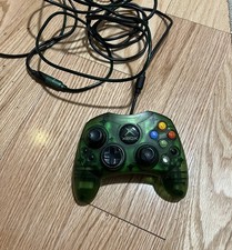 Original Xbox Controller Wired Halo Green S-Type Tested Working With Breakaway