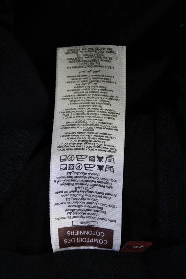 Женские темно-синие хлопчатобумажные широкие брюки Comptoir Des Cotonniers с высоким подъемом размер - Изображение 4 из 4