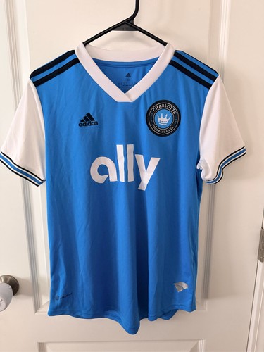 Adidas Charlotte FC Home Soccer Jersey Men's Size M Blue White MLS (0011)