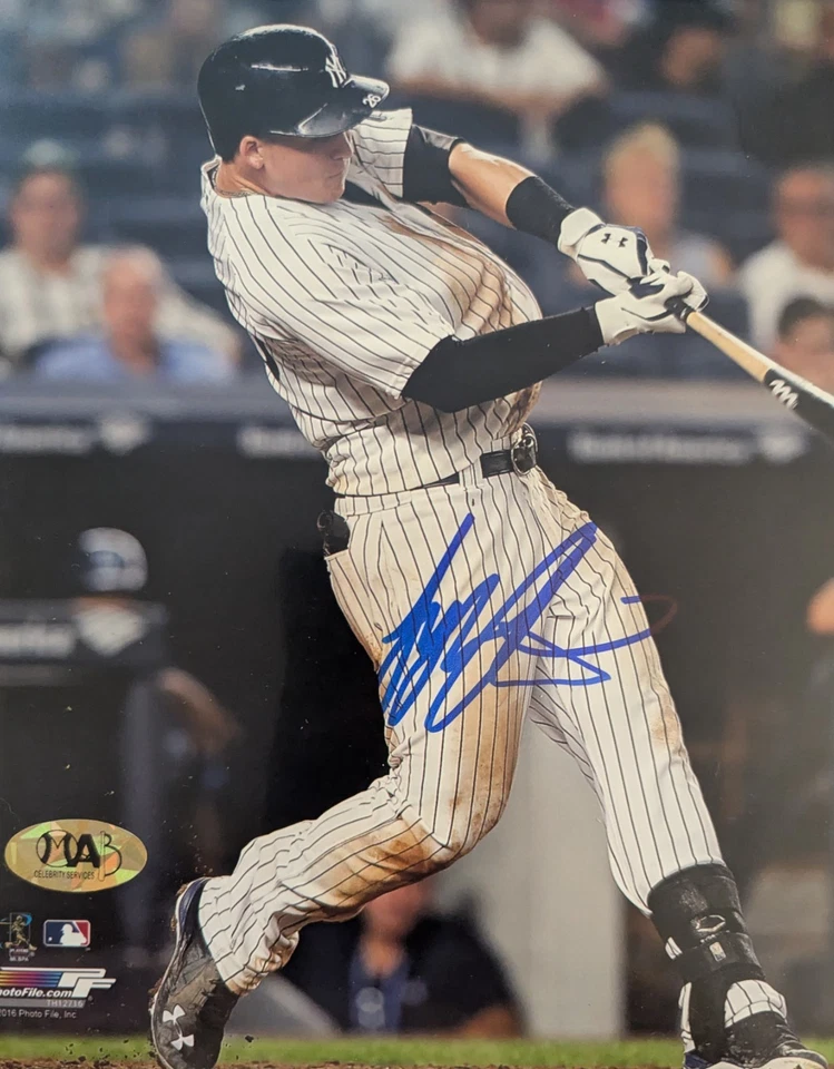 Paquete de fotos automático 8x10 de los Yankees x9 Cerone Leyritz Mussina Tiant Brosius Austin Foto 4 de 4