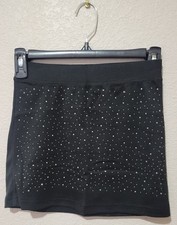 Girls Skirt Small Black Glittery Stretch Casual School Mid-thigh Everyday NWOT