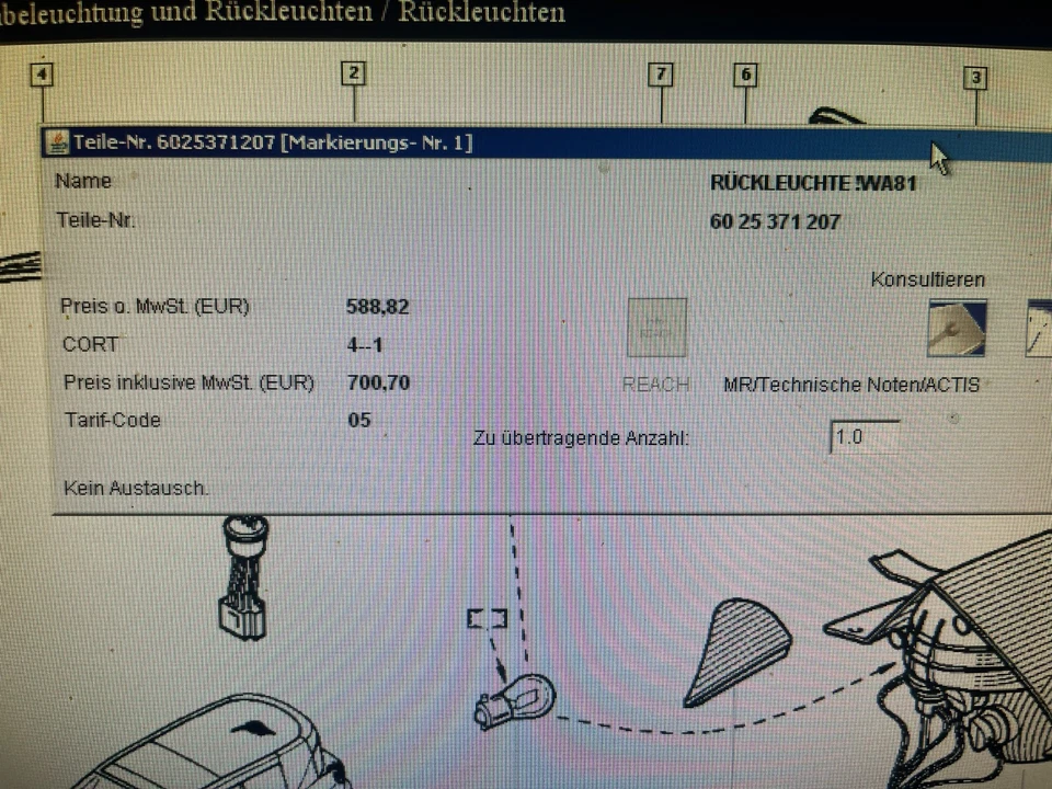 Renault Avantime Rücklicht Rückleuchte Links 6025401213 - 6025371207 - Bild 4 von 4