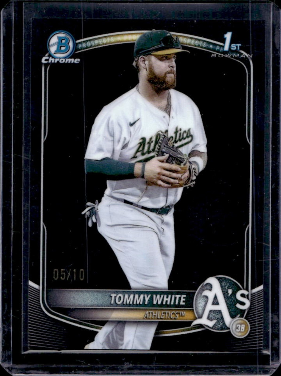 2025 Bowman Chrome Tommy White Black Refractor 1st #5/10 Athletics