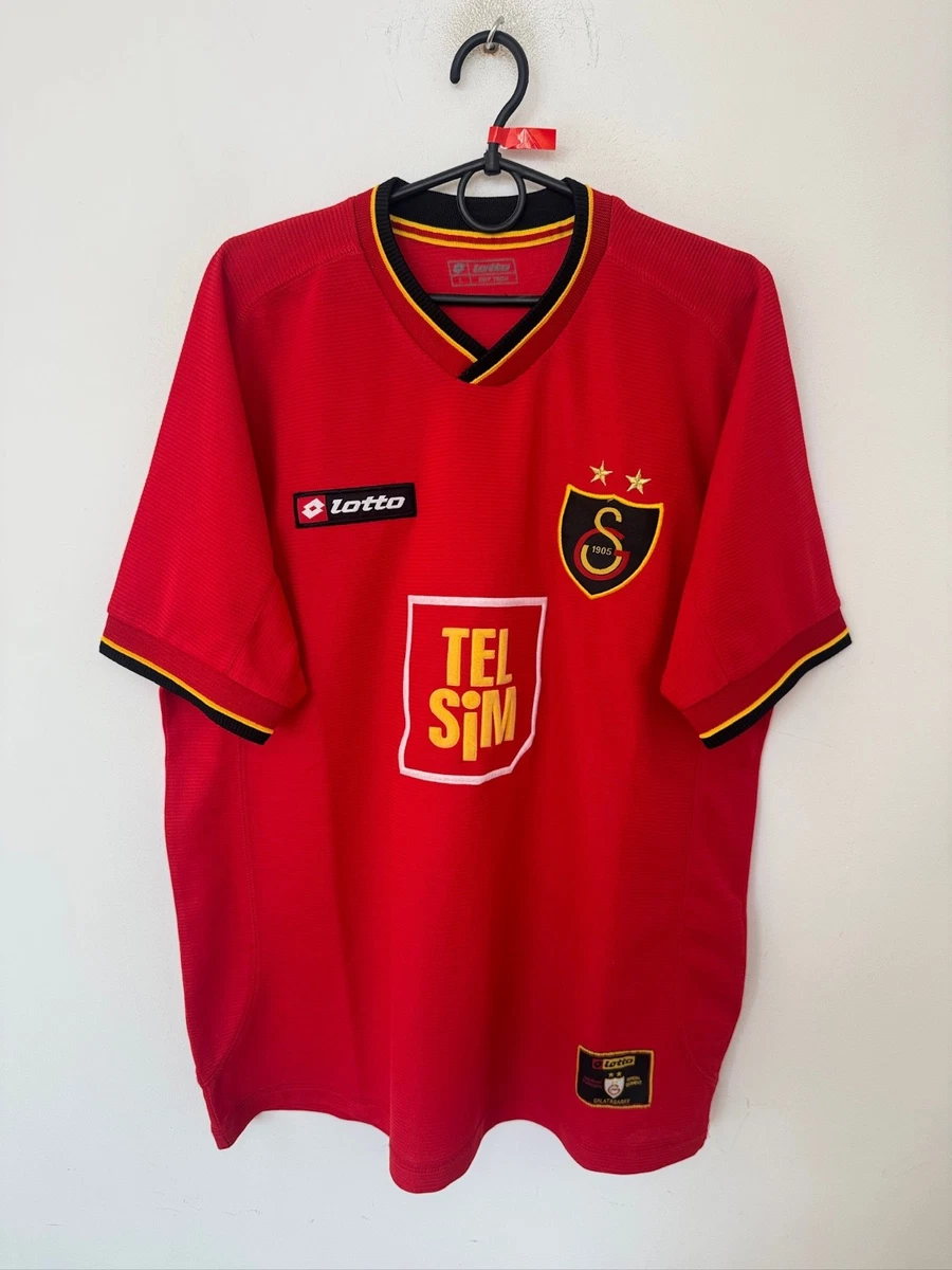Maillot Galatasaray Third 01/02 Lotto Taille L – Rouge Vintage Retro Classic