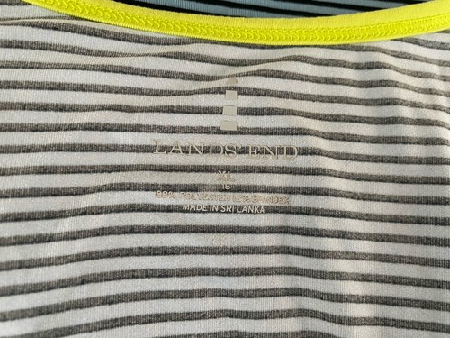 Womens Lands End Blue Yellow Stripe Tank Top XL - Picture 5 of 5