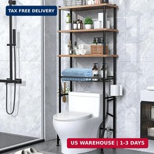 Over-The-Toilet Storage Shelves, 4-Tier Bathroom Organizer Shelf Over Toilet wit