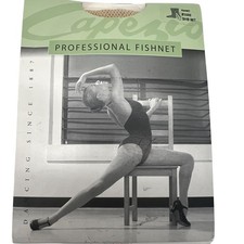 NEW Capezio Professional Fishnet Tights Medium Tan Preppy Stocking Stretch
