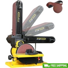 Powerful 3/4HP Benchtop Belt Disc Sander Adjustable Tilt Dust Port Electric New