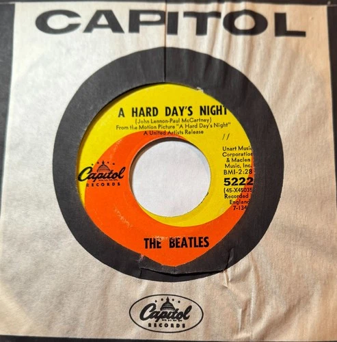 BEATLES * 45 * A Hard Day's Night / I Should * 1960s * USA VG ORIGINAL VINYL
