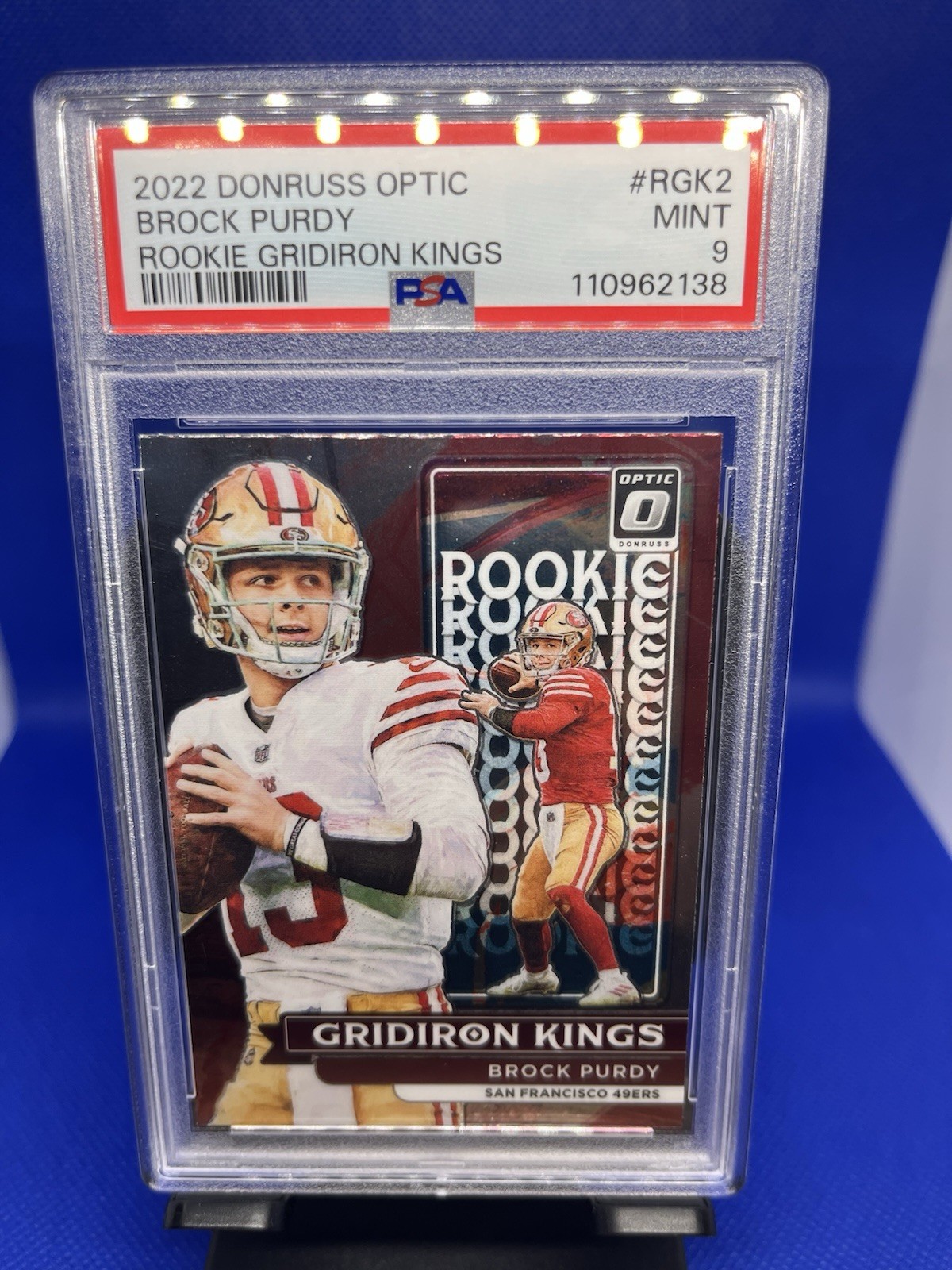 2022 Panini Donruss Optic Rookie Gridiron Kings Brock Purdy PSA 9