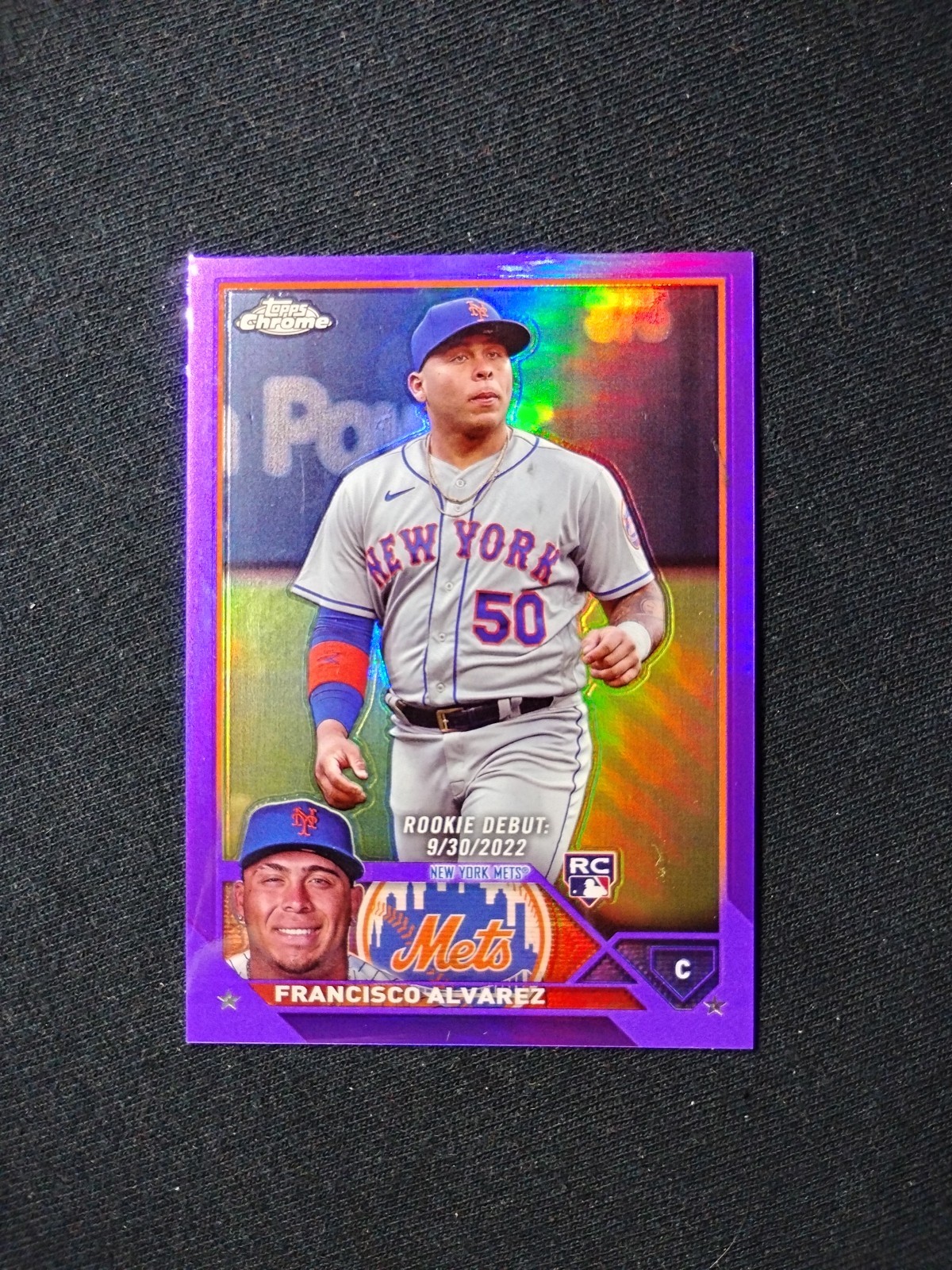 Francisco Alvarez 2023 Topps Chrome Update Purple Refractor RC #USC103 /250 Mets