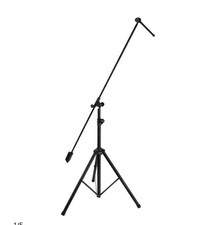 On-Stage Black Height-Adjustable Metal Tripod Boom Microphone Stand
