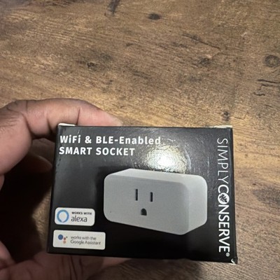 Simply Conserve WiFi & BLE Enabled Smart Socket Works w/Alexa & Google Assistant