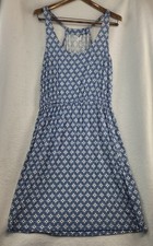 Old Navy Women Size Lg/Razorback Dress/Knee Length/Blue White Diamonds/Stretchy