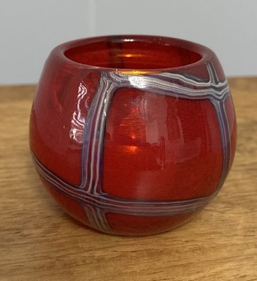 VINTAGE SIGNED, LABELED  'MDINA' ART GLASS CACHE POT / VOTIVE FROM MALTA! GIFT!!