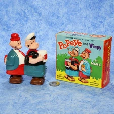 Vintage 1964 POPEYE and WIMPY RAMP WALKER in BOX Marx Toys MINT!