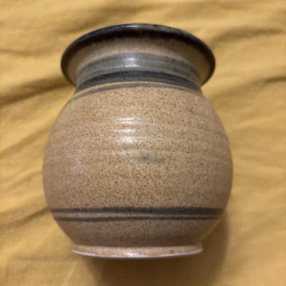 keramik vase vintage Blau Braun Natur Produkt Mittelalter Streifen Geschmackvoll - Bild 2 von 4