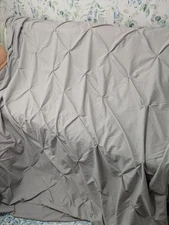 Nestl Full Size Gray Pinch Pleat Duvet Cover