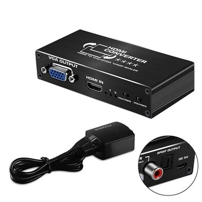 New HDMI to YPbPr VGA Scaler Converter with Toslink Audio Output for PS4 TV DVD