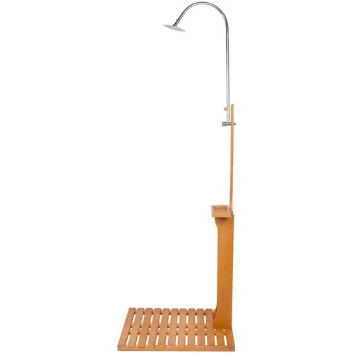 Outdoor Shower Garden Shower W/ Chassis Board Swimming Pool Shower Wood Portable