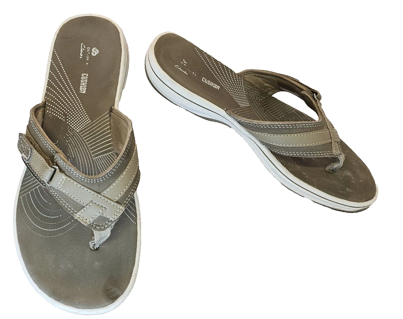 Sandali Clarks Cloudsteppers taglia 8M marrone talpa infradito scarpe comode usati in ottime condizioni 39EU