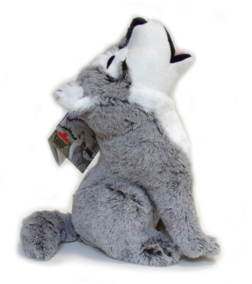 Howling Grey Timber Wolf Plush Toy 12