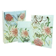 PUNCH STUDIO FLORAL MONOGRAM POUCH NOTE CARDS- #56976N (N)