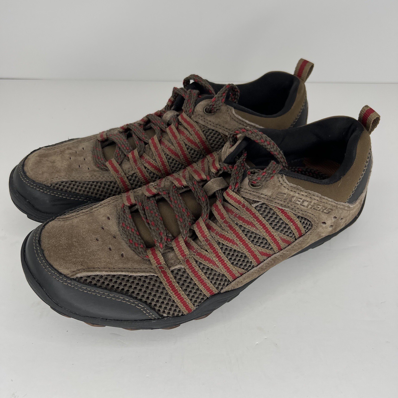 Skechers Brown Suede Leather Hiking Shoes Womens Size 8.5 Trail Sneakers