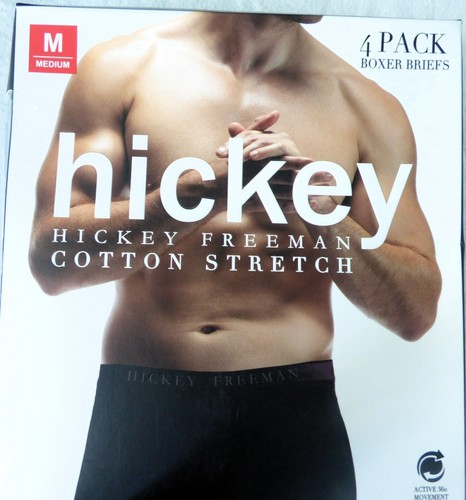 Men's Hickey Freeman Boxer Briefs 4 Pk Cotton Stretch Choose Colors Choose Size - Picture 3 of 19