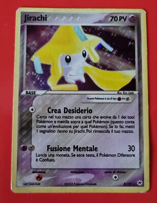 Jirachi - Holo - Hidden Legends, 8 - Italienisch - Pokemon Karte Vintage