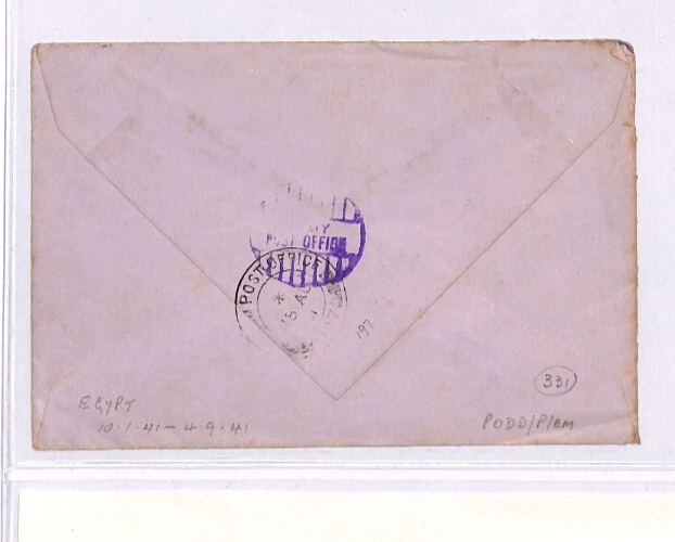 GB WW2 RETOUR Cover GREECE *APO.725* DESTINATION D 1941 via Egypt XD110 - Image 3 of 4