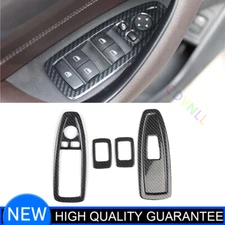 Inner Door Window Lift Switch Cover Trim Fit For BMW X1 2016-2021 Carbon Fiber