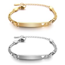 Custom Name Bracelet Baby Toddler Jewelry Stainless Steel Gold Silver Charm Gift