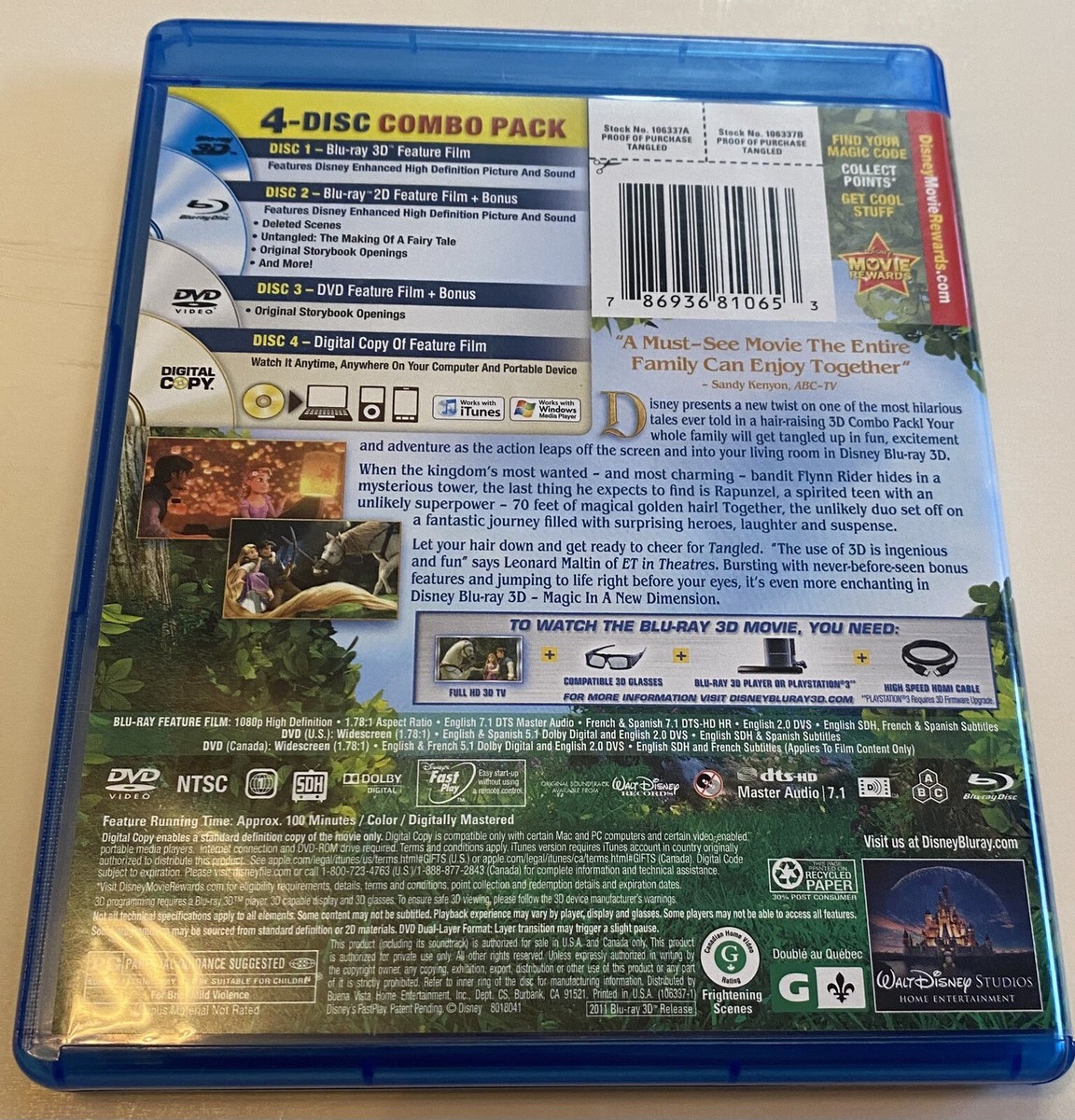blu ray/ dvd, tangled, 4 disc set, disney, vg/ex | eBay
