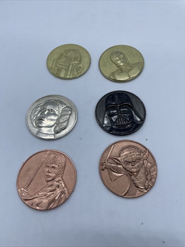 Lot Of 6 Star Wars 2005 Coins - Luke, Leia, Vader, Yoda, R2-D2, C-3P0 - Picture 5 of 6