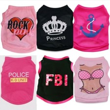 6 PC LOT Dog Puppy Cat Kitten Pet Vest Clothes Apparel US SELLER