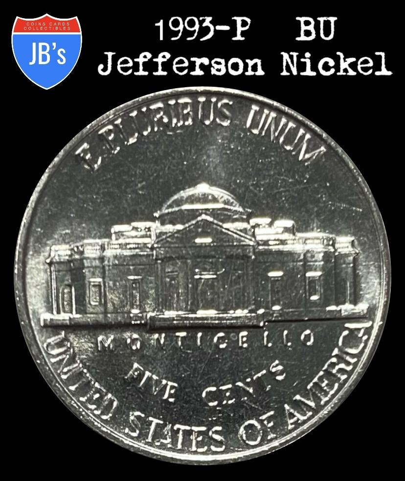 1993 (P) Jefferson Nickel BRILLIANT UNCIRCULATED (BU) *JB's Coins