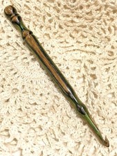 Hand carved FOREST CAMO Wood YARN CROCHET HOOK size J