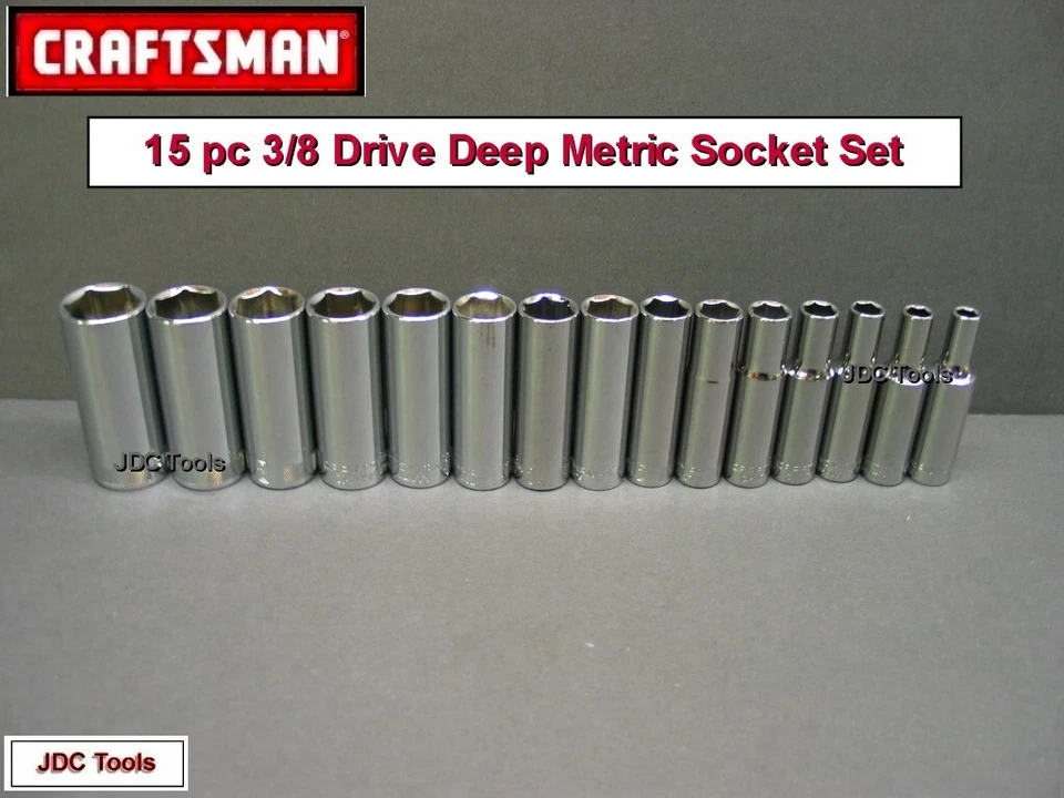 CRAFTSMAN HAND TOOLS 26pc Deep 3/8 SAE METRIC MM 6pt ratchet wrench socket set - Image 3 of 4